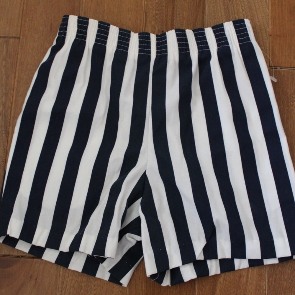 Kellys Kids Vintage Blue White Stripe Shorts Pull On USA Made‎ Small 4-5